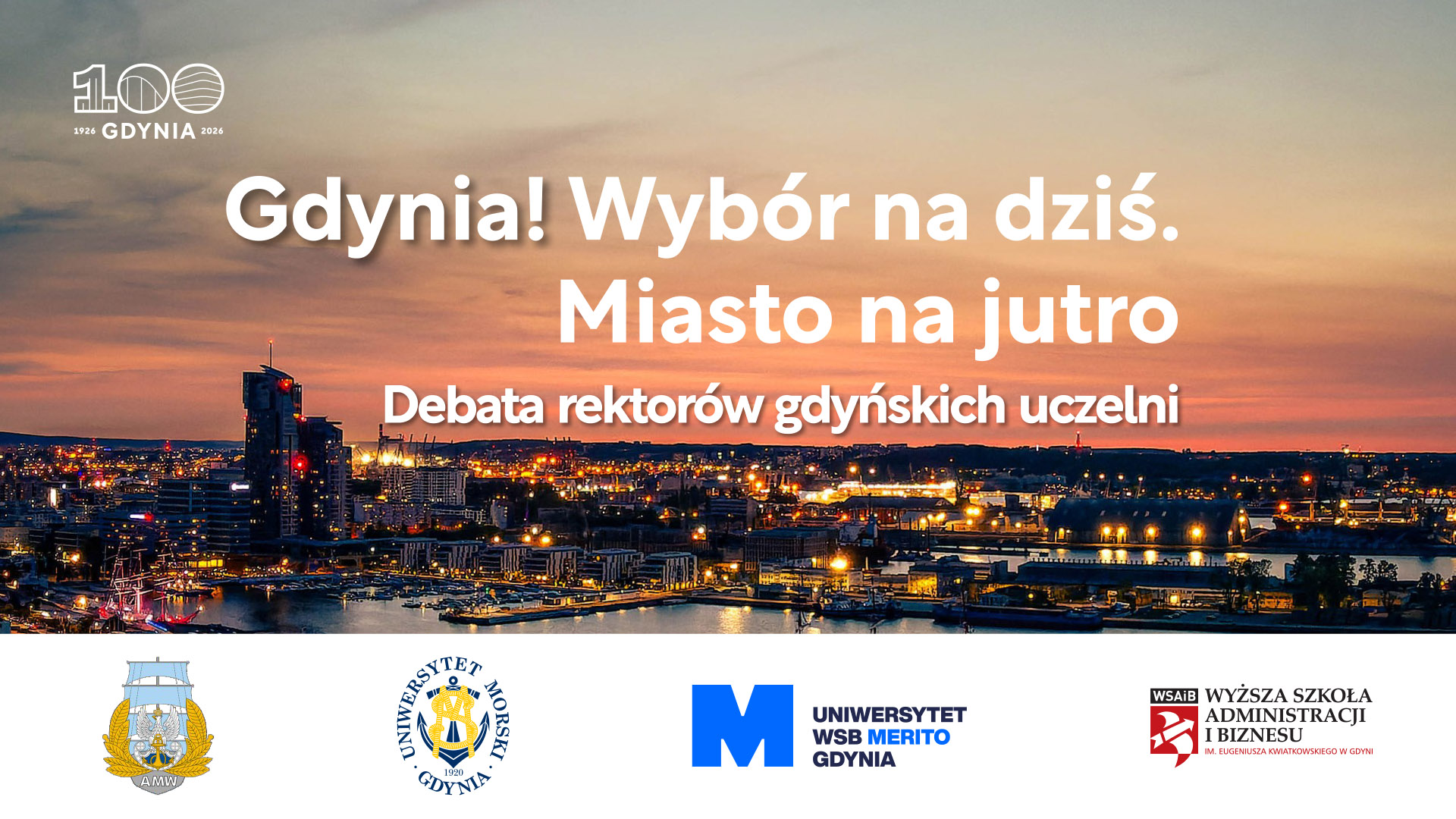 Debata rektorów „Gdynia! Wybór na dziś. Miasto na jutro” otworzy cykl wykładów na stulecie Gdyni